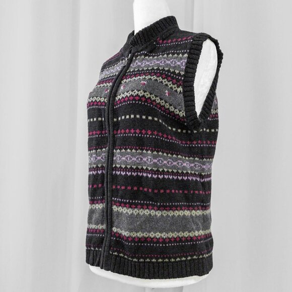 Black Grandma Knit  Sweater Vest - Picture 3 of 4